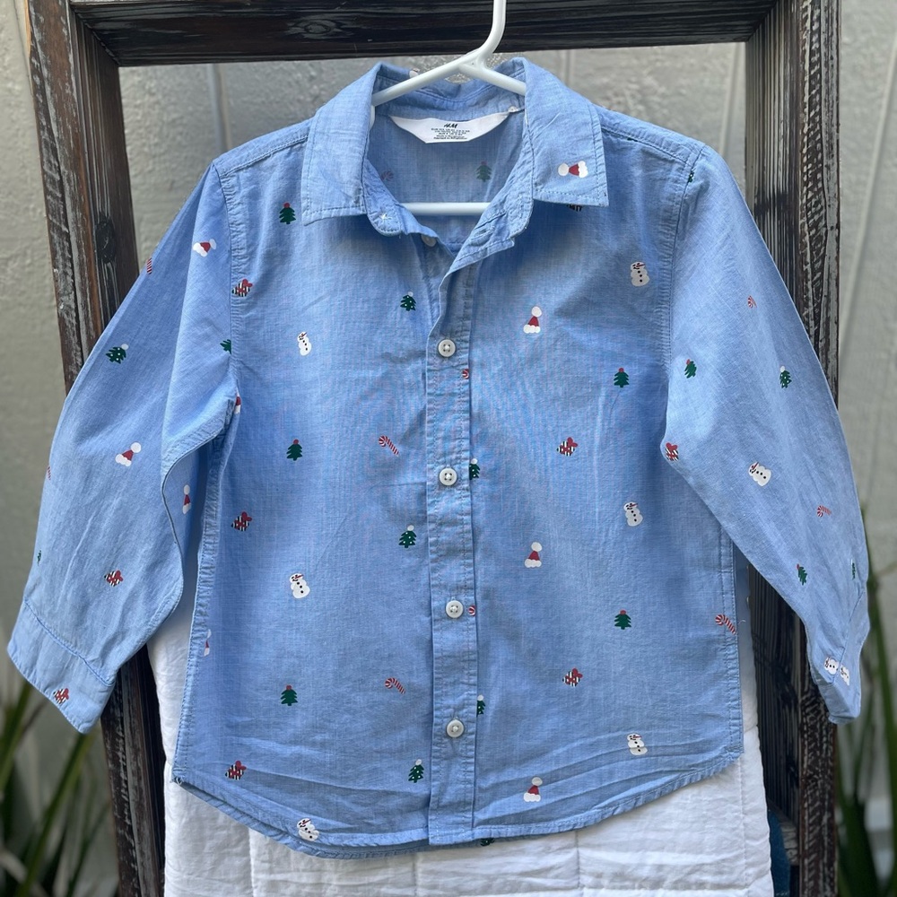 Festive Christmas Button-Up